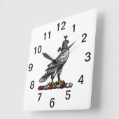 紋章狩り《鳥》ハヤブサ着用ヘルメットフードC スクエア壁時計 (傾斜)