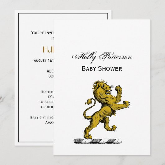 紋章獅子立ち紋章C 招待状 (正面/裏面)