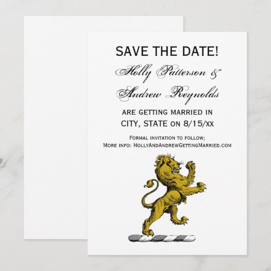 紋章獅子立ち紋章C 招待状 (正面/裏面)