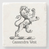 紋章獅子立紋章 ストーンコースター (正面)