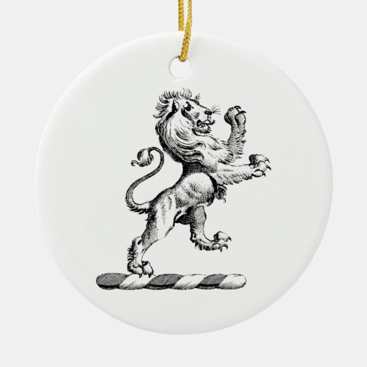 紋章獅子立紋章 セラミックオーナメント (正面)