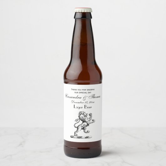 紋章獅子立紋章 ビールラベル (正面)