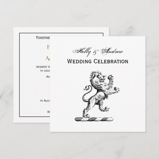 紋章獅子立紋章 招待状 (正面/裏面)