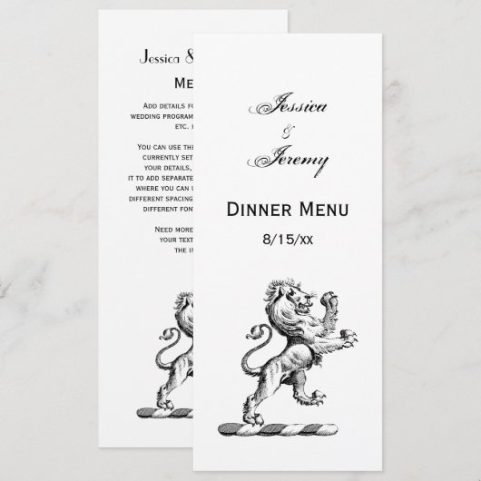 紋章獅子立紋章 招待状 (正面/裏面)