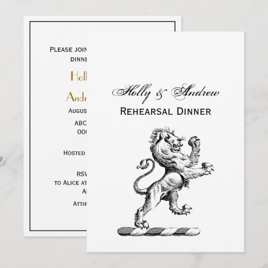 紋章獅子立紋章 招待状 (正面/裏面)