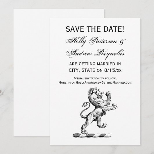 紋章獅子立紋章 招待状 (正面/裏面)