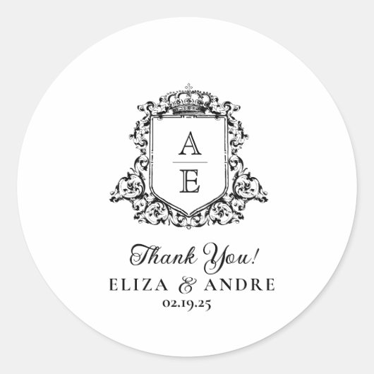 紋章王室のモノグラム ラウンドシール (正面)