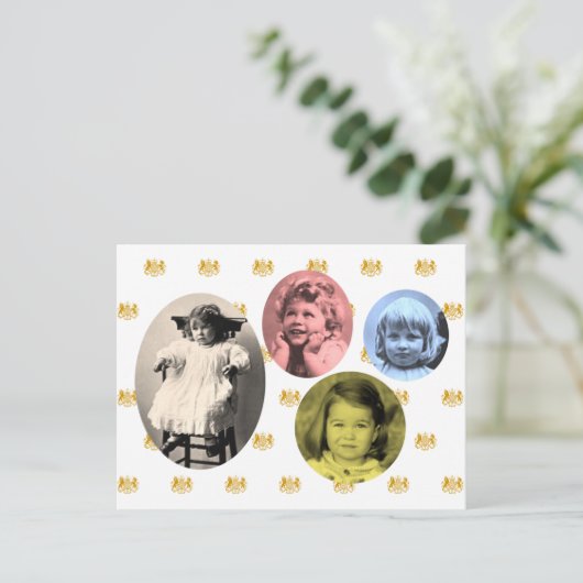 紋章王室の付きの英国人女性 ポストカード (スタンド正面)