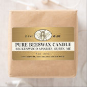 紋章蜂メタリック金ゴールドビーズワックスキャンドルラベル ラベル (インサイチュ)