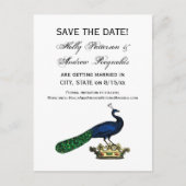 紋章風 ヴィンテージ スタイルの孔雀の王冠C 案内ポストカード (正面)