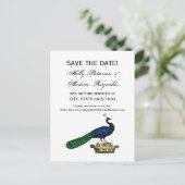 紋章風 ヴィンテージ スタイルの孔雀（くじゃく） 王冠 C 案内ポストカード (スタンド正面)