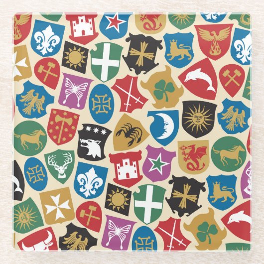 紋章：紋章の背景 ガラスコースター (正面)