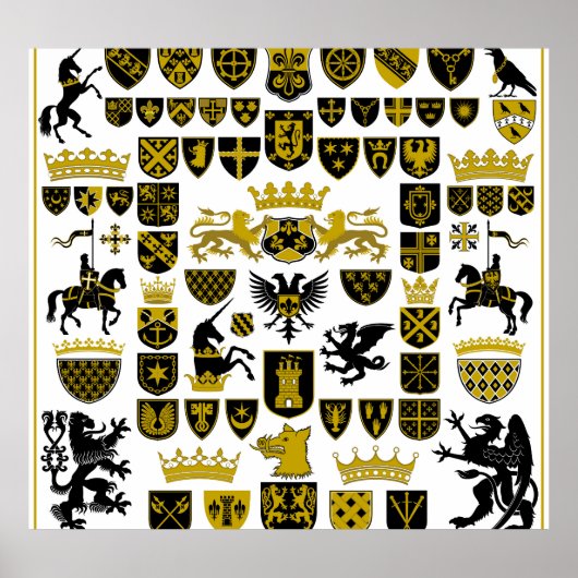 紋章、象徴的なデザイン。 ポスター (正面)