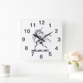 紋章TnFの紋章の紋章Heraldic Unicorn飼育コート スクエア壁時計 (ホーム)