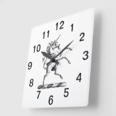 紋章TnFの紋章の紋章Heraldic Unicorn飼育コート スクエア壁時計 (傾斜)
