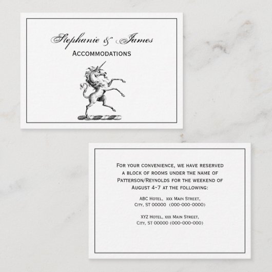 紋章TnFの紋章の紋章Heraldic Unicorn飼育コート 名刺 (正面/裏面)