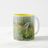 紋素晴らし付き渡り鳥水彩画 ツートーンマグカップ (正面右)