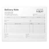 納品書テンプレート | ロゴカスタマイズフォーム ノートパッド (正面)