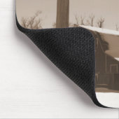 納屋およびバスケットボールたがのセピア色の調子のmousepad マウスパッド (コーナー)