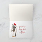 納屋で可愛いサンタと馬メリークリスマス シーズンカード (内部)