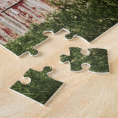 納屋で絵を描かれる米国旗 ジグソーパズル (側面)