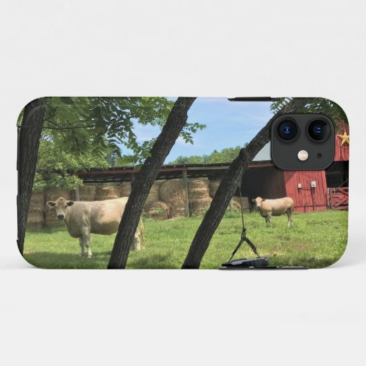 納屋と牛、農村部ノースカロライナのキャンバス印刷モー Case-Mate iPhoneケース (裏面(横))