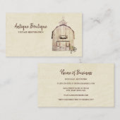 納屋と自転車のヴィンテージ復旧 名刺 (正面/裏面)