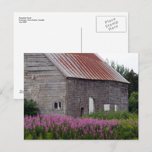 納屋と野草 ポストカード (正面/裏面)