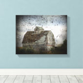 納屋と鳥 キャンバスプリント (インサイチュ (ウッドフロア))