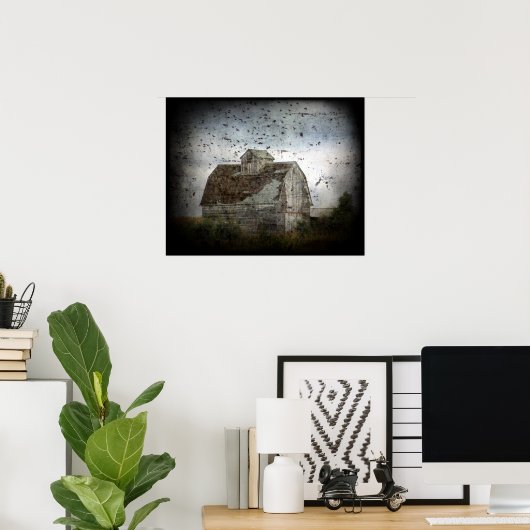 納屋と鳥 ポスター (ホームオフィス)