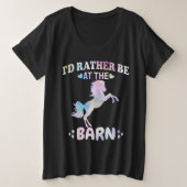 納屋にいるほうがましだ プラスサイズTシャツ (デザイン正面)