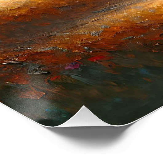 納屋にアメリカ国旗を掲げた小さな女の子 ポスター (コーナー)