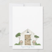 納屋に備える新婚カップルの結婚前お披露目パーティー 招待状 (裏面)