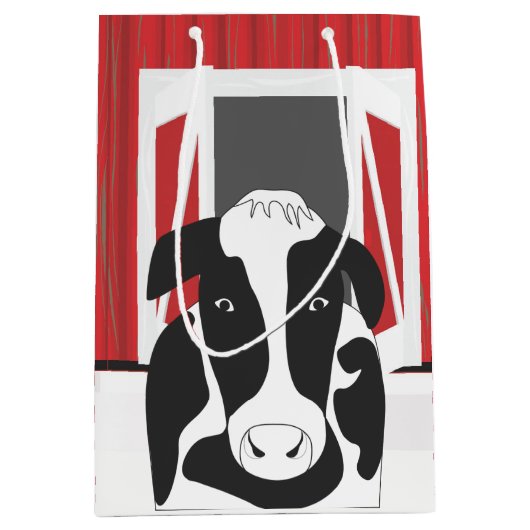 納屋のある田舎牛MGB ミディアムペーパーバッグ (正面)