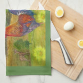 納屋のおはようのオンドリ キッチンタオル (四つ折り)