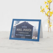 納屋のクラシックな郵便袋広告 カード (黄色い花)