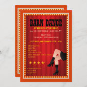 納屋のダンスパーティー招待状 招待状 (正面/裏面)