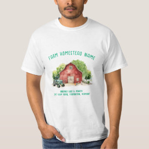 納屋のニワトリ小屋の両面農場ビジネス Tシャツ