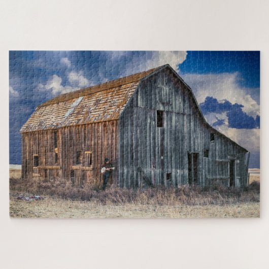 納屋のパズルの後ろに ジグソーパズル (横)