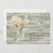 納屋のブライダルシャワーを結婚する木製のメーソンジャー 招待状 (正面)