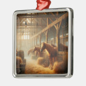 納屋の中の馬 メタルオーナメント (左)