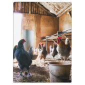 納屋の中の鶏と鶏 クリップボード (裏面)