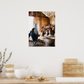 納屋の中の鶏と鶏 ポスター (キッチン)