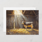納屋の乳牛素朴 ポストカード (正面/裏面)