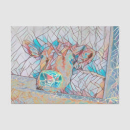 納屋の国産牛のラスティックモザイクアート ふざけた農場 薄葉紙