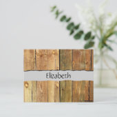 納屋の壁、木、木製の板、あなたの名前 ポストカード (スタンド正面)