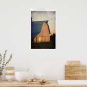 納屋の夕焼け ポスター (キッチン)