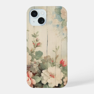 納屋の外壁のカントリーハウス風フラワー iPhone 15ケース