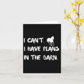 納屋の女性の馬に乗って計画をおもしろい立てることはできない カード (黄色い花)