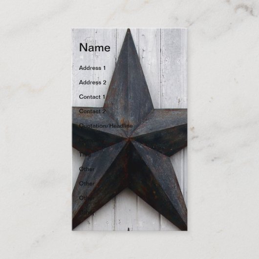 納屋の星 名刺 (正面)